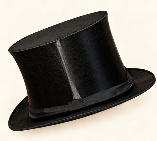 Antique top hat collapsible - top,