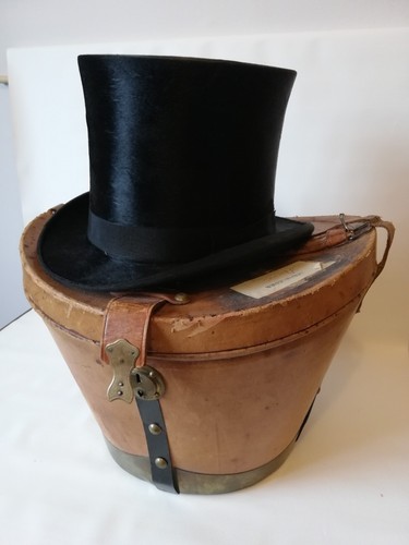 Top hat black silk berteil - hat,,