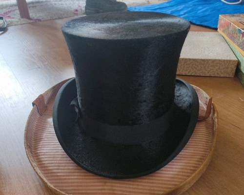 1900s pure silk tophat and - silk,