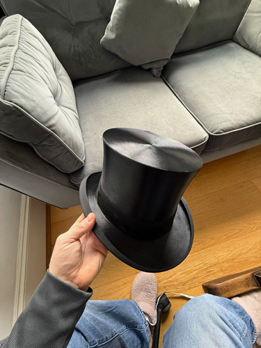 Antique silk top hat very - hat,,