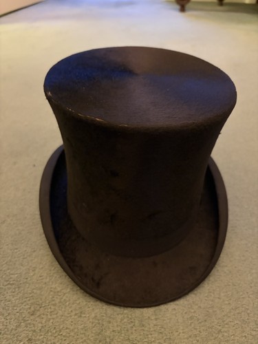 Antique silk top hat - top,