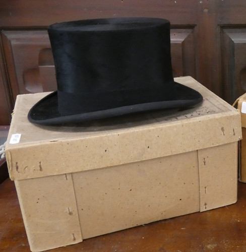 Scott silk top hat 57cm - co,